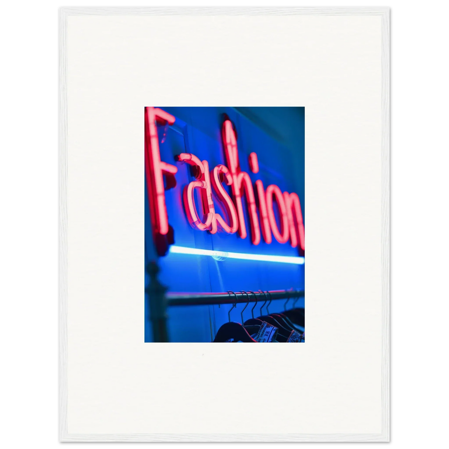 Neon Fashion sign in pink for a cool room decoration or canvas print inspired by Chrome Dreams