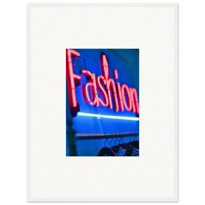 Neon Fashion sign in pink for a cool room decoration or canvas print inspired by Chrome Dreams