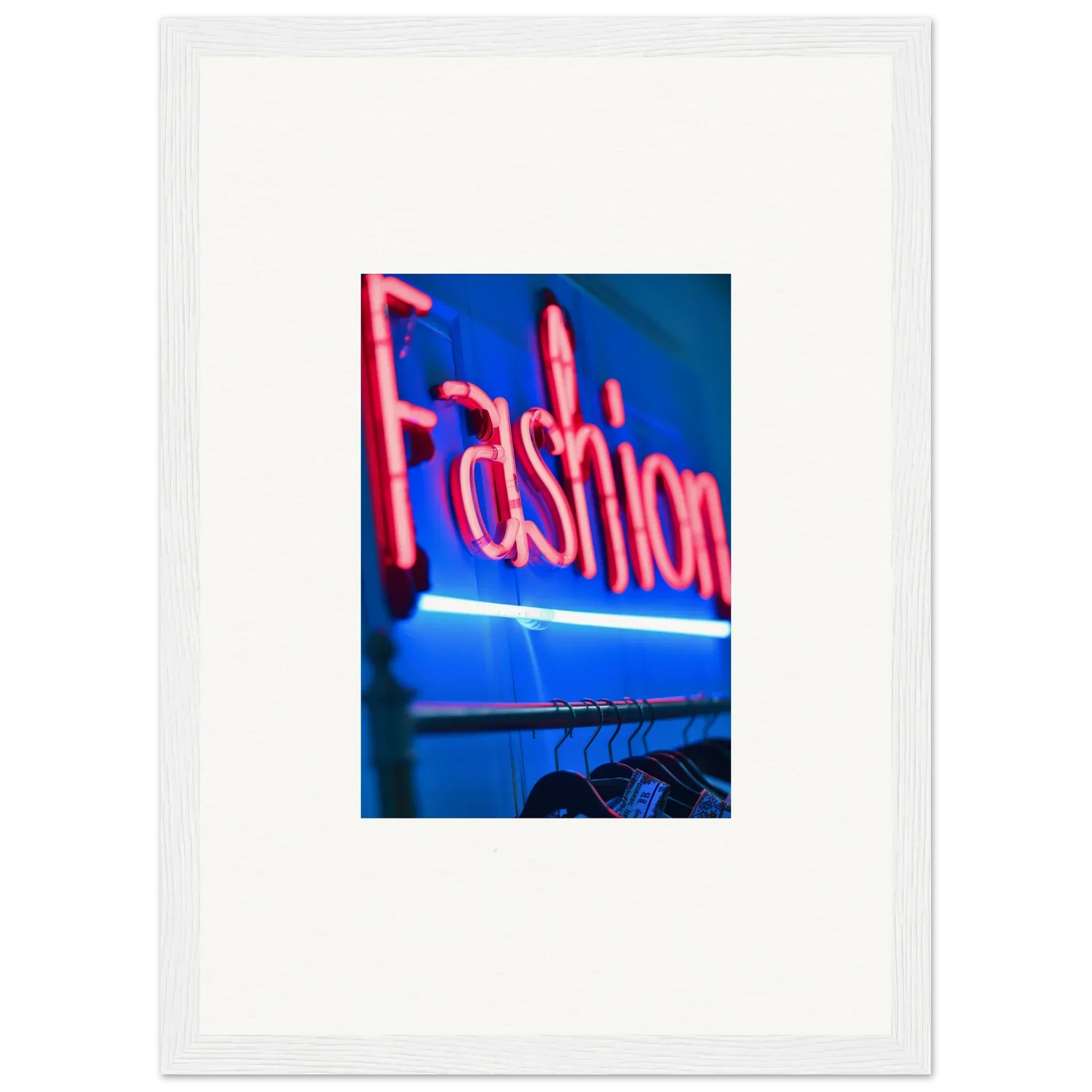 Bright pink neon Fashion sign for trendy room decoration in Chrome Dreams style