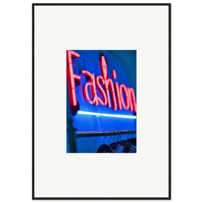 Neon Fashion sign in pink glowing bright for stylish room decoration with Chrome Dreams vibe