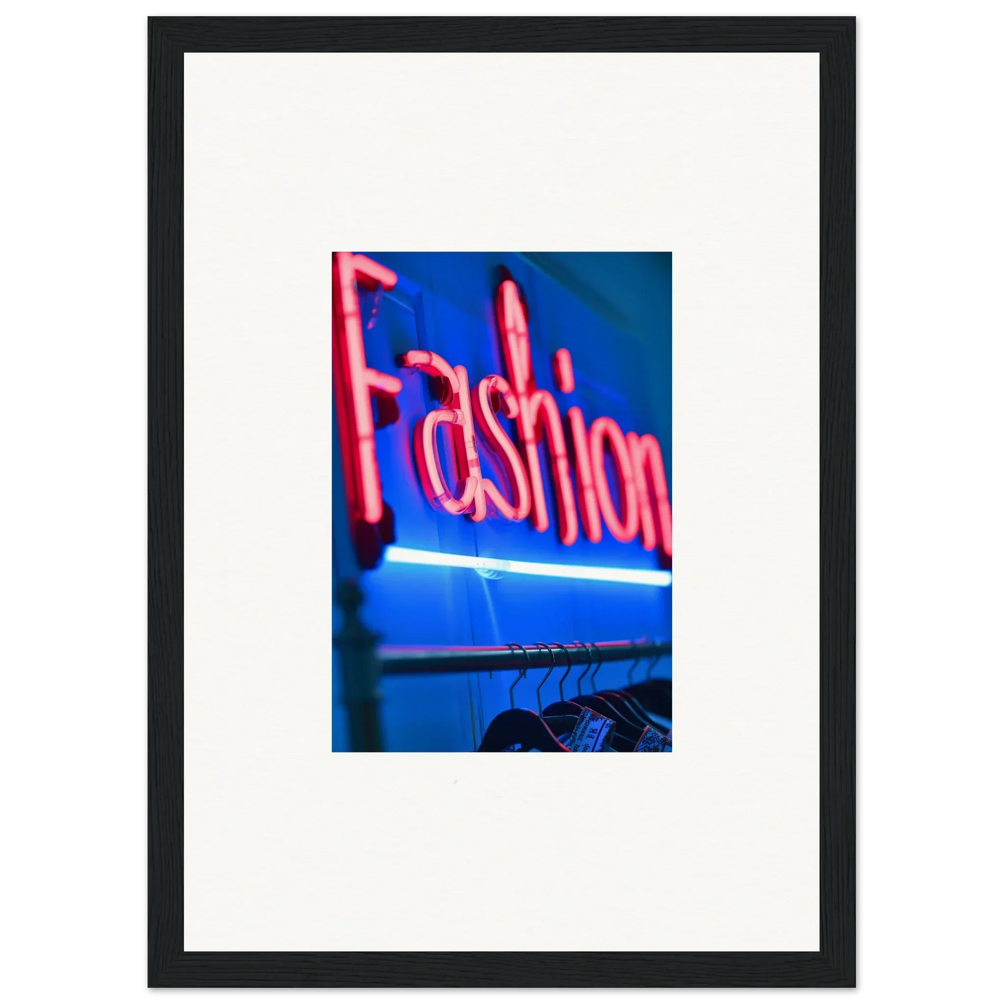 Bright pink neon Fashion sign perfect for room decoration in Chrome Dreams canvas print