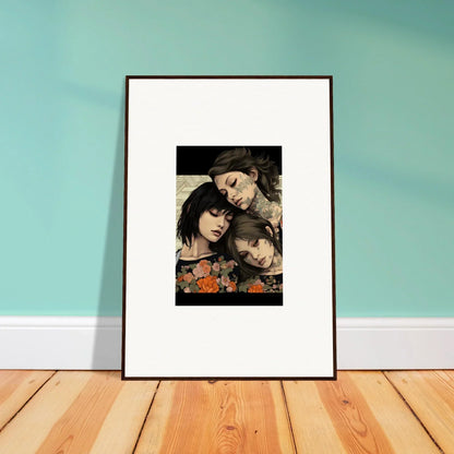 Framed portrait of three people with floral touches for Splendid Daze Flowing