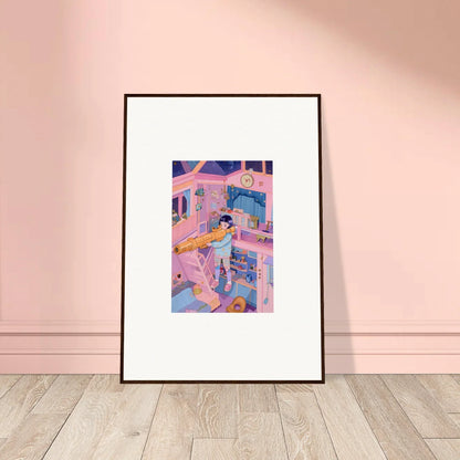 Colorful canvas print of a whimsical interior scene for lively room decoration