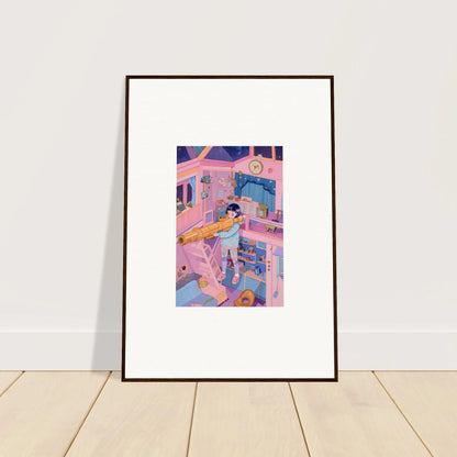 Colorful canvas print of a whimsical interior scene for fun room decoration