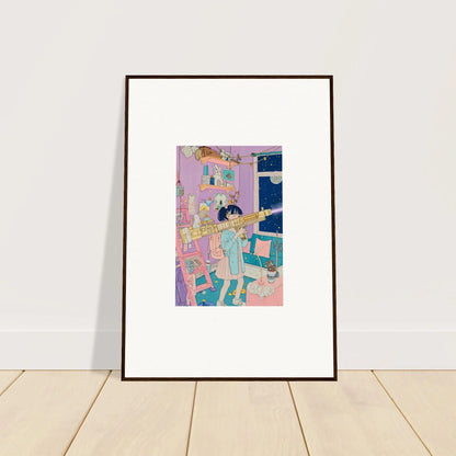 Framed canvas print of pastel geometric shapes, perfect for room decoration and lost sight vibes