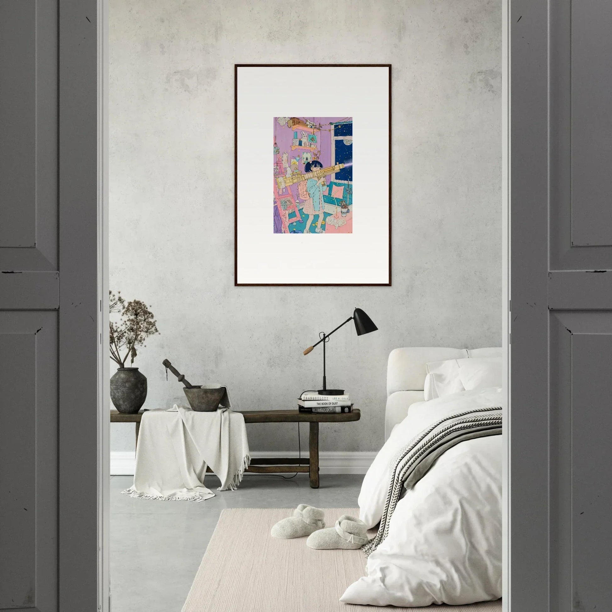 Framed abstract canvas print in pastel colors for room decoration, Lost Sight theme