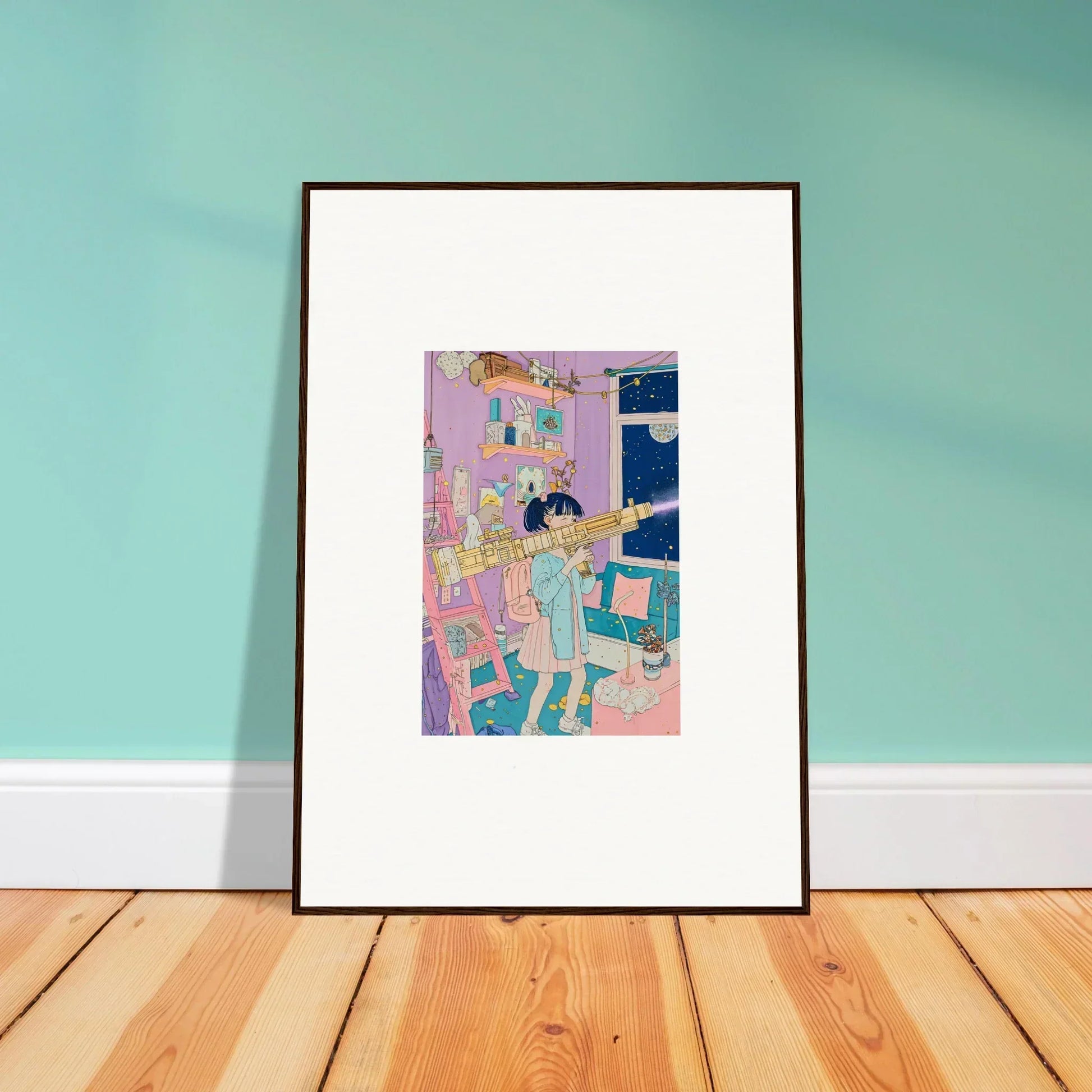 Framed abstract artwork in pastel colors for stylish room decoration and canvas print lovers