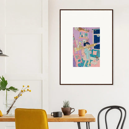 Colorful abstract canvas print of a stylized figure for creative room decoration