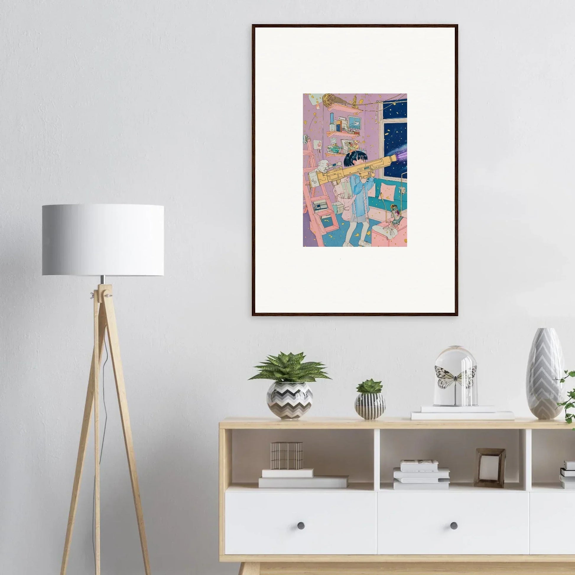 Framed abstract pastel canvas print perfect for poetry landscapes and home room decoration