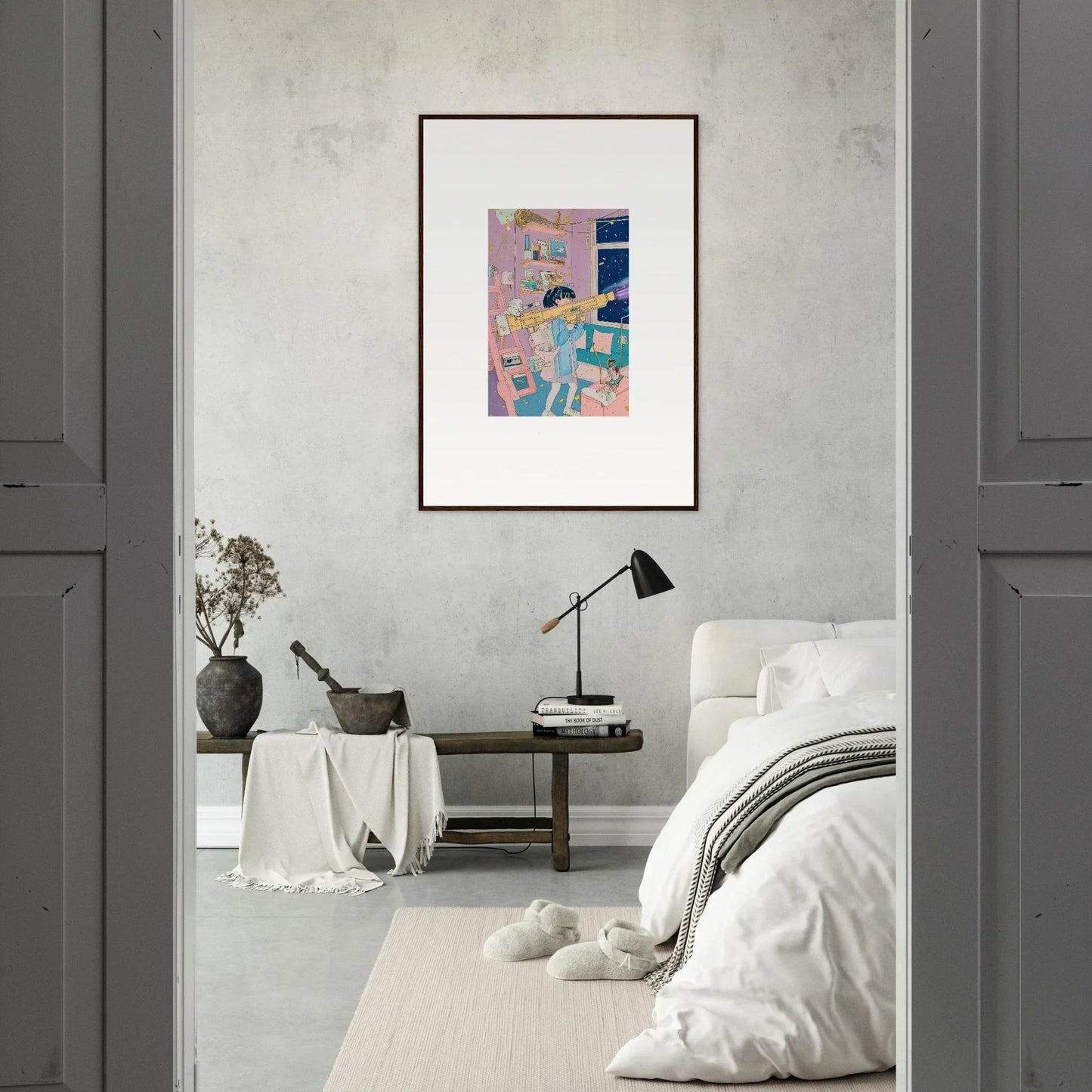 Framed abstract canvas print in pastel colors for stunning room decoration