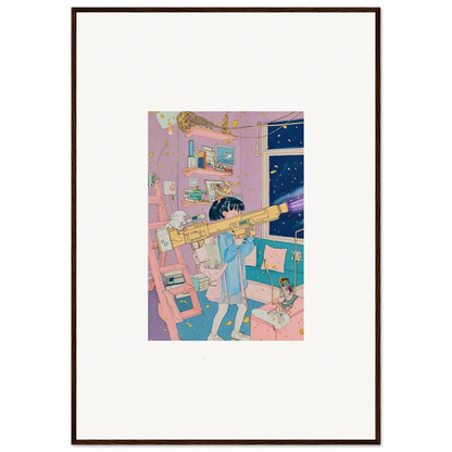 Anime character playing trumpet in a cozy bedroom, perfect for room decoration and art lovers