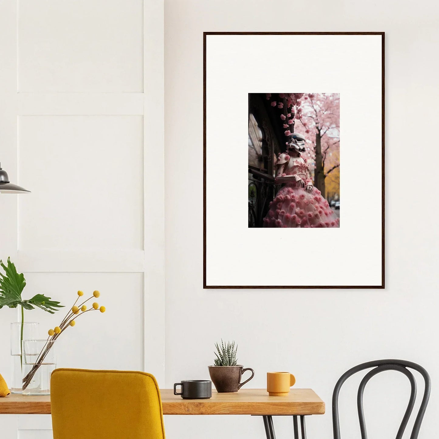 Framed photograph of pink cherry blossoms in Stormtrooper Sakura Dream art