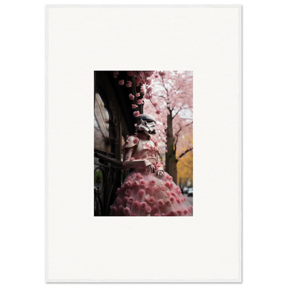 Pink cherry blossoms cascading down a branch in Stormtrooper Sakura Dream art™