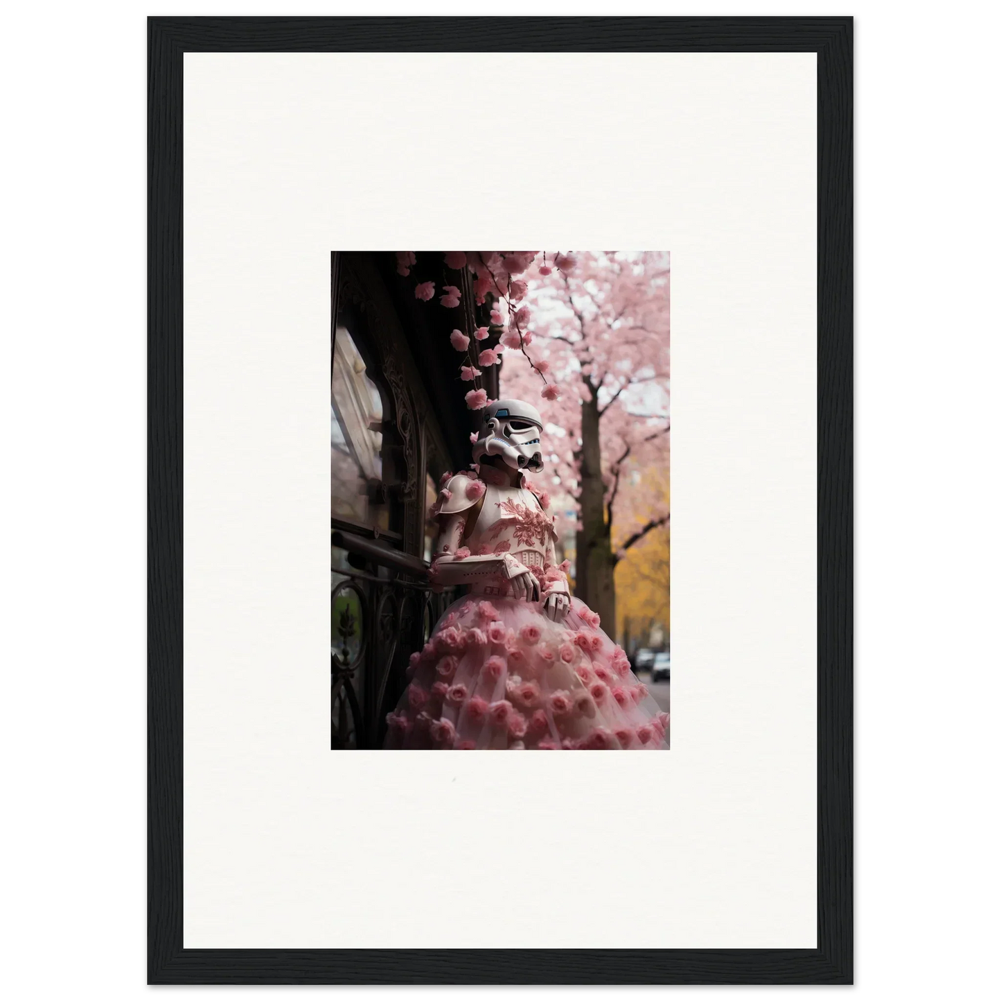 Beautiful Cherry Blossoms in soft pink hues featured in Stormtrooper Sakura Dream art™