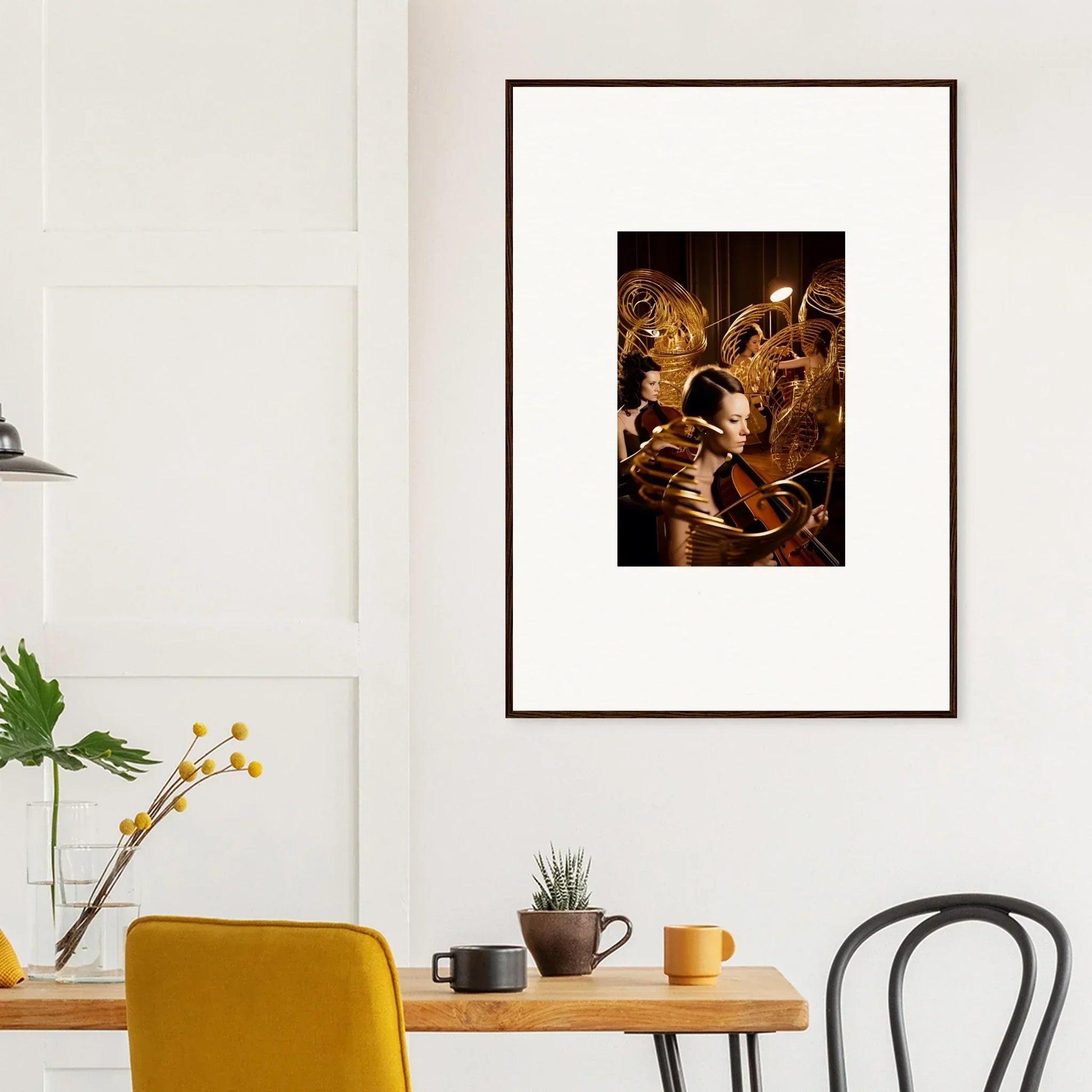 Framed canvas print of a jazz band with warm lighting, perfect for Mint Murmurs decor