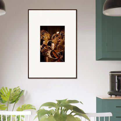 Framed canvas print of mint murmurs in a steampunk scene for cool room decoration