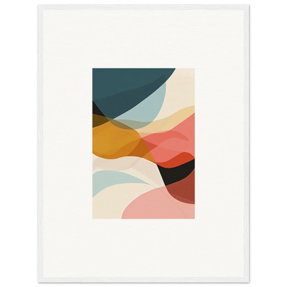 Abstract wall art with muted colors and curved shapes for stylish room decoration