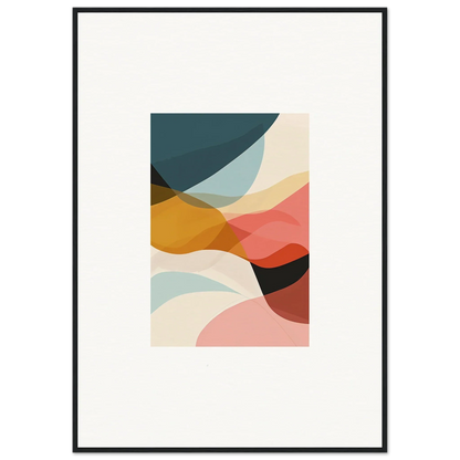 Abstract canvas print with overlapping curved shapes in earthy colors for stylish room decoration