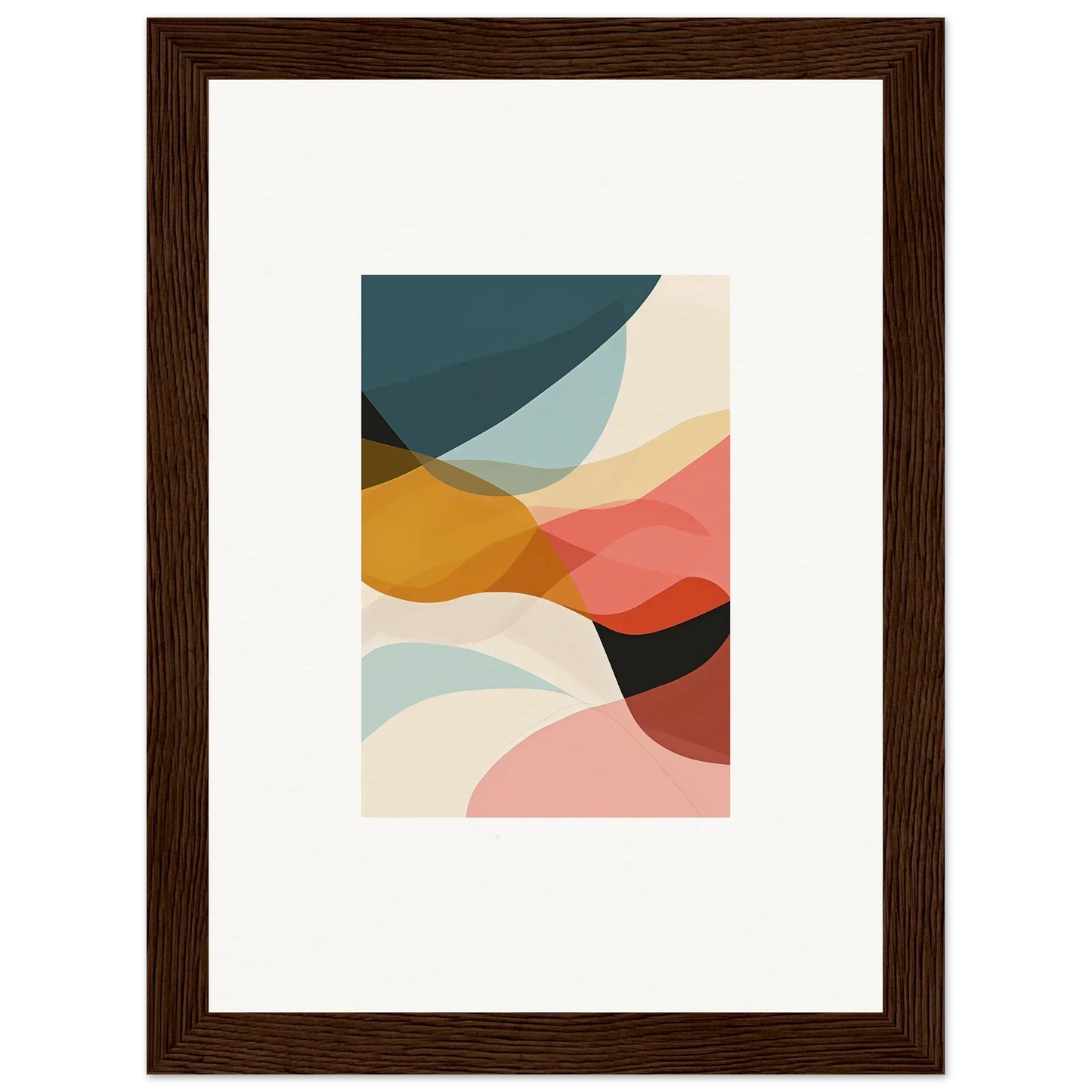 Abstract curved shapes in pastel colors for stylish room decoration canvas print