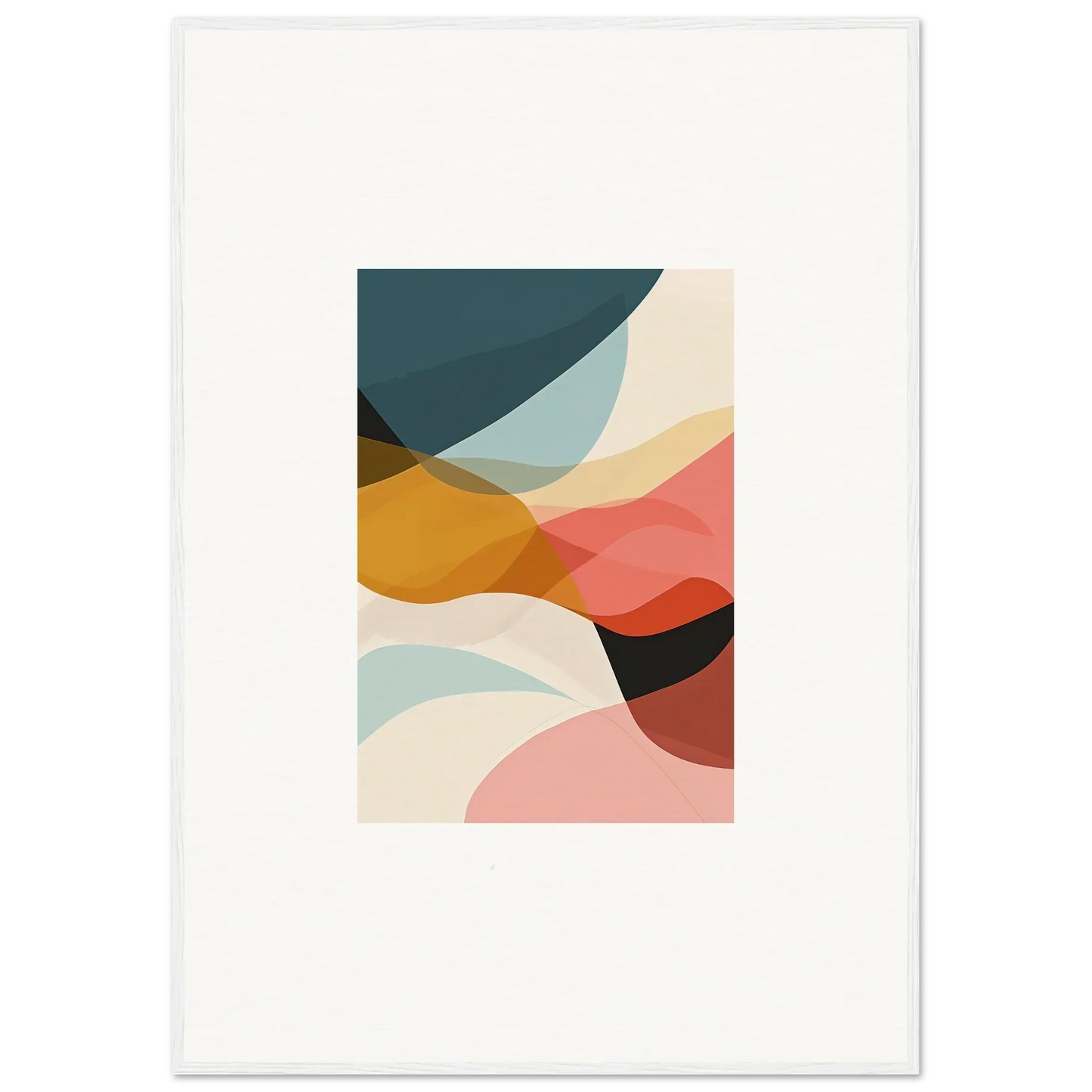 Abstract canvas print featuring overlapping curved shapes for stylish room decoration