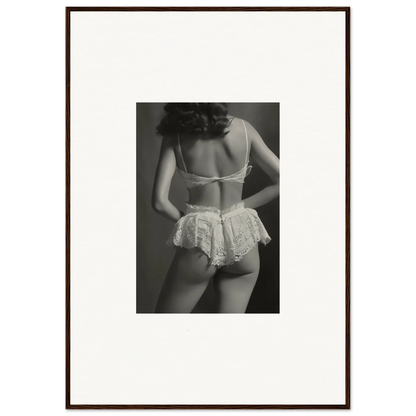 Stylish black and white lingerie photo for chic room decoration canvas print