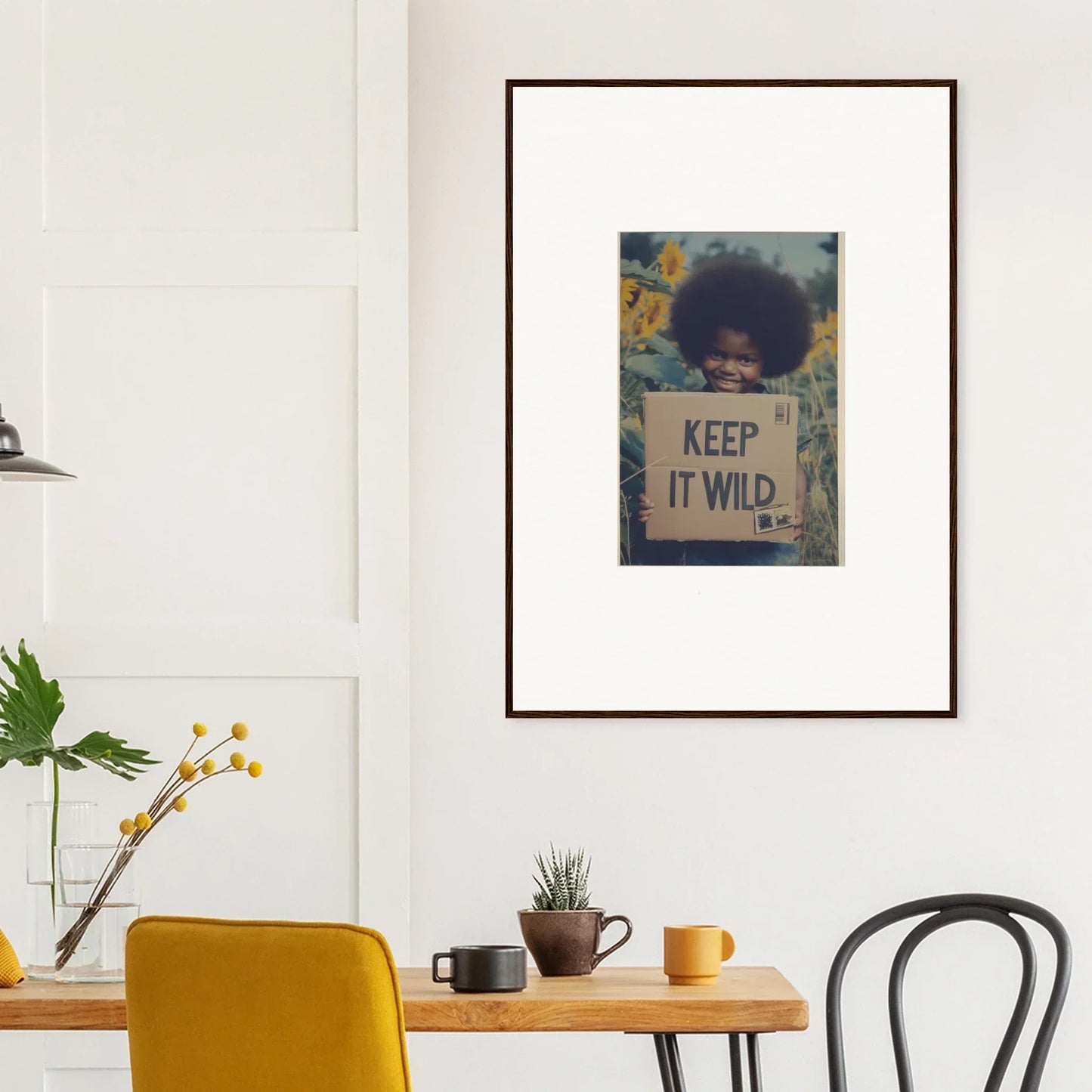 Framed artwork of Keep It Wild sign in Sunflower Soulfulness Snapshot special edition art™