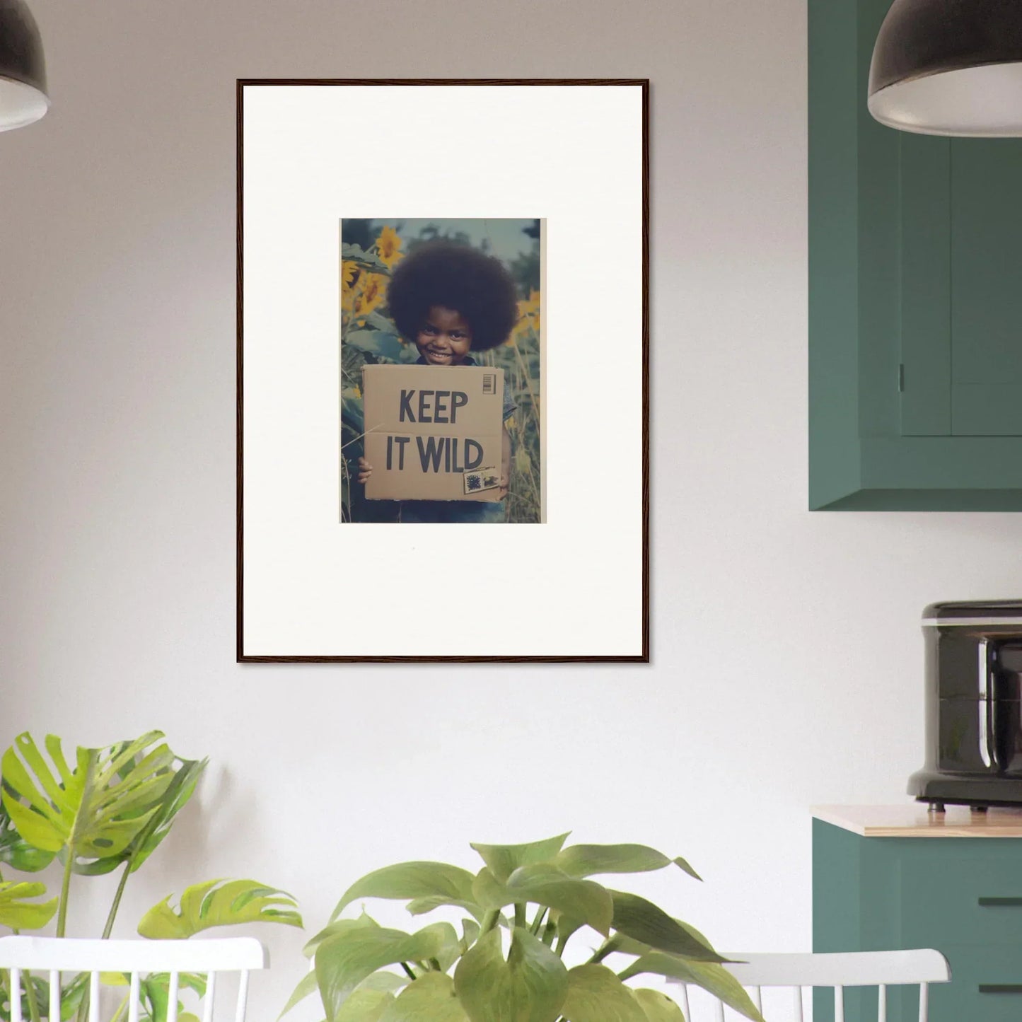 Framed Keep It Wild art with sunflowers for the Sunflower Soulfulness Snapshot