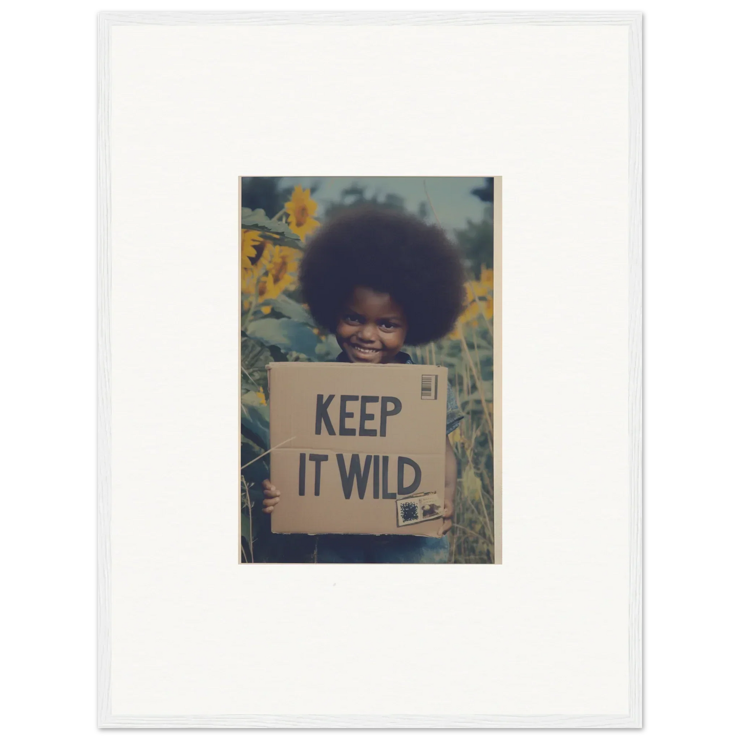 Cardboard sign with KEEP IT WILD from the Sunflower Soulfulness Snapshot art™ collection