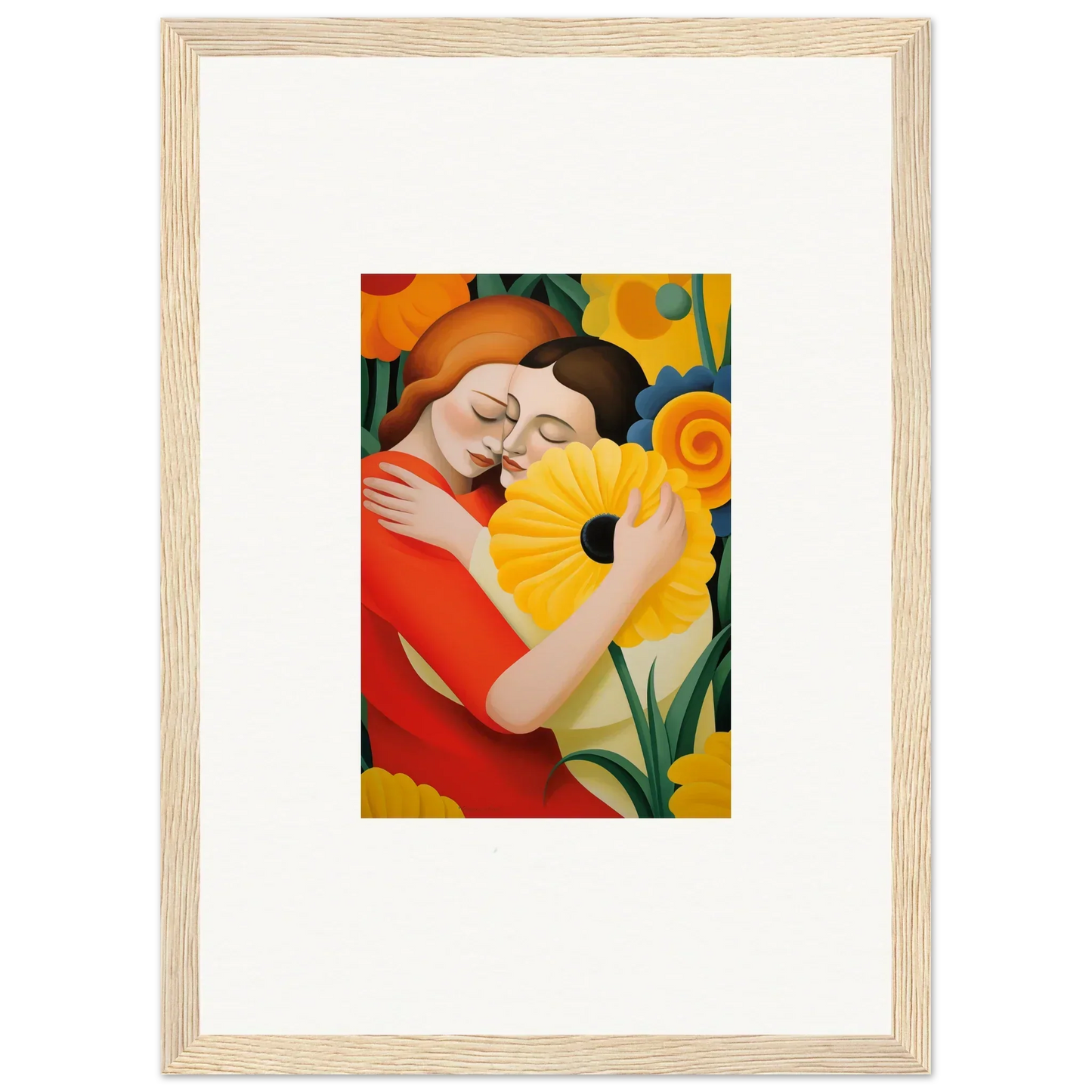 Framed wall art of a figure with a sunflower, perfect for whispering souls room decor