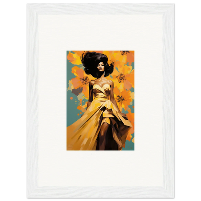 Stunning art of a figure in a golden dress from the Sunset Radiance Muse collection