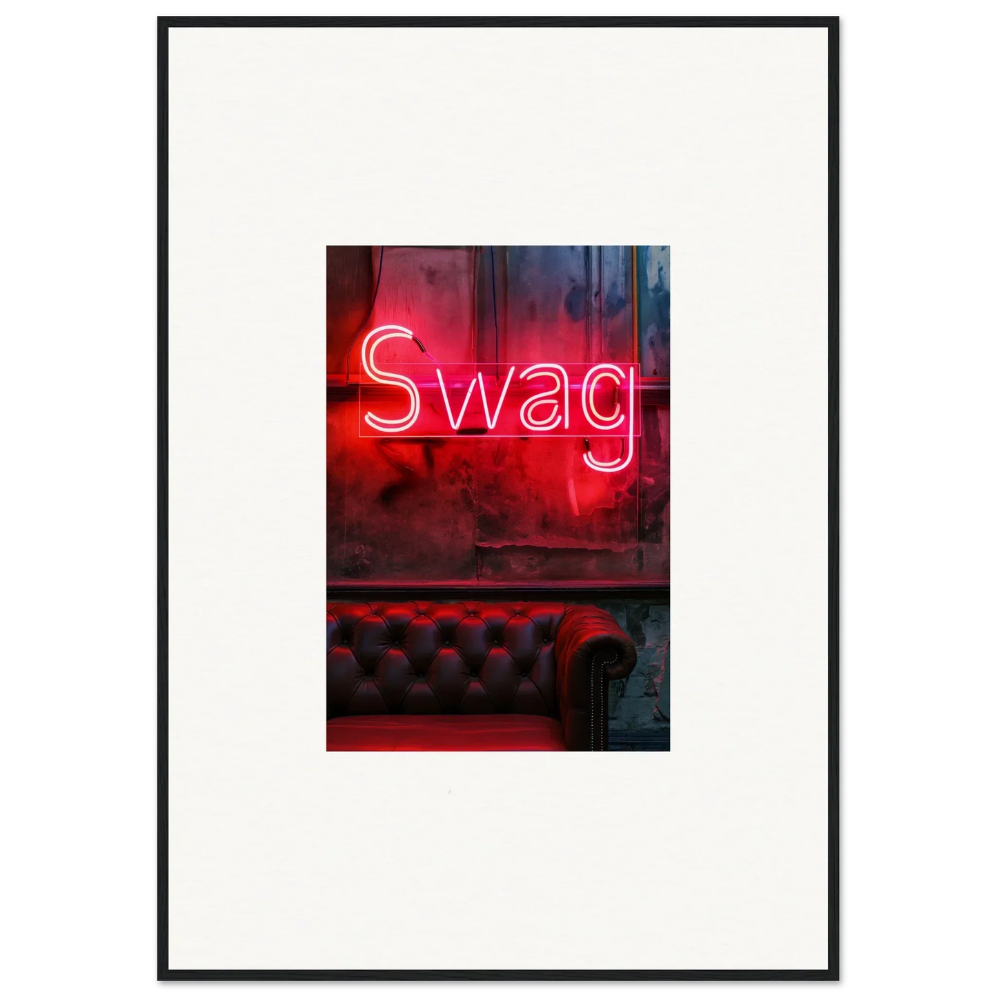 Neon red Swag sign for cool room decoration, perfect wall art or canvas print vibe