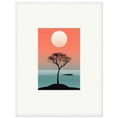 Silhouette of a tree at sunset, perfect for Nimbus Symphony room decor or framed wall art