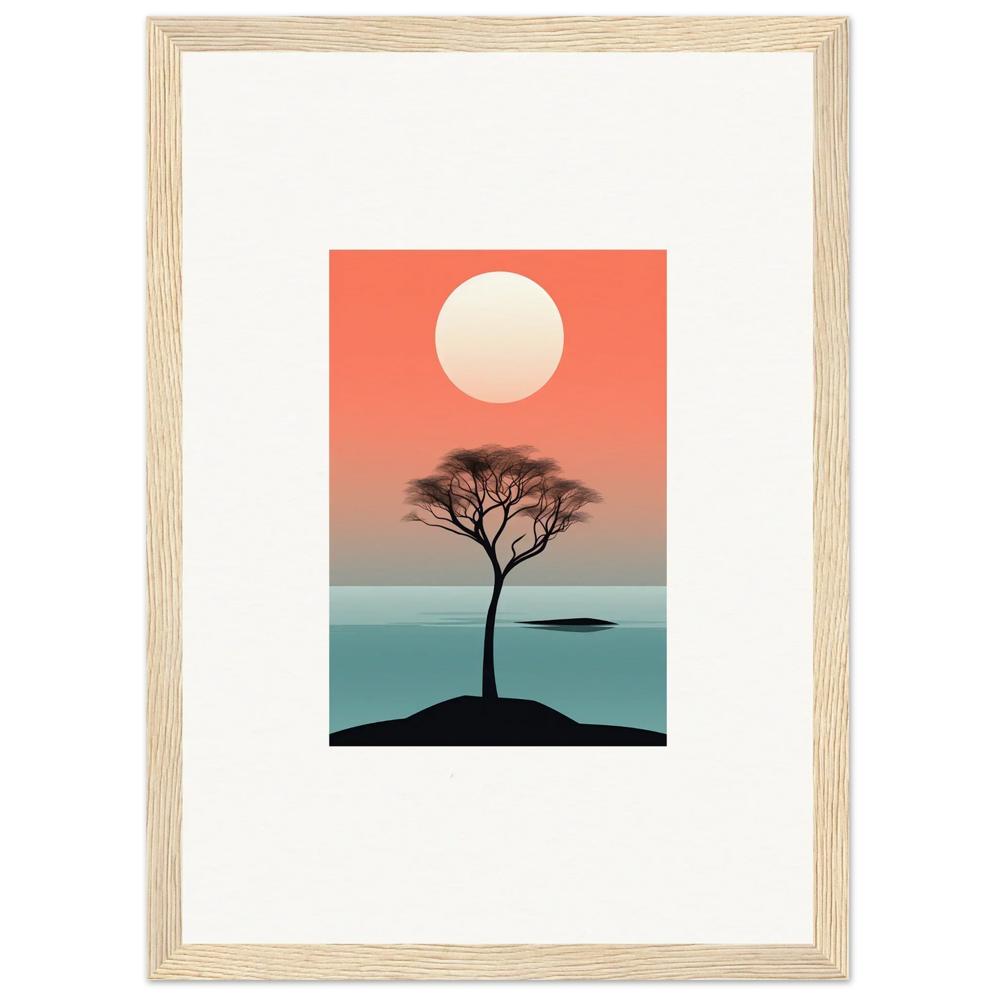 Framed wall art of a lone tree silhouette in Nimbus Symphony for stunning room decor