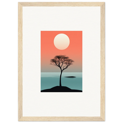 Framed wall art of a lone tree silhouette in Nimbus Symphony for stunning room decor