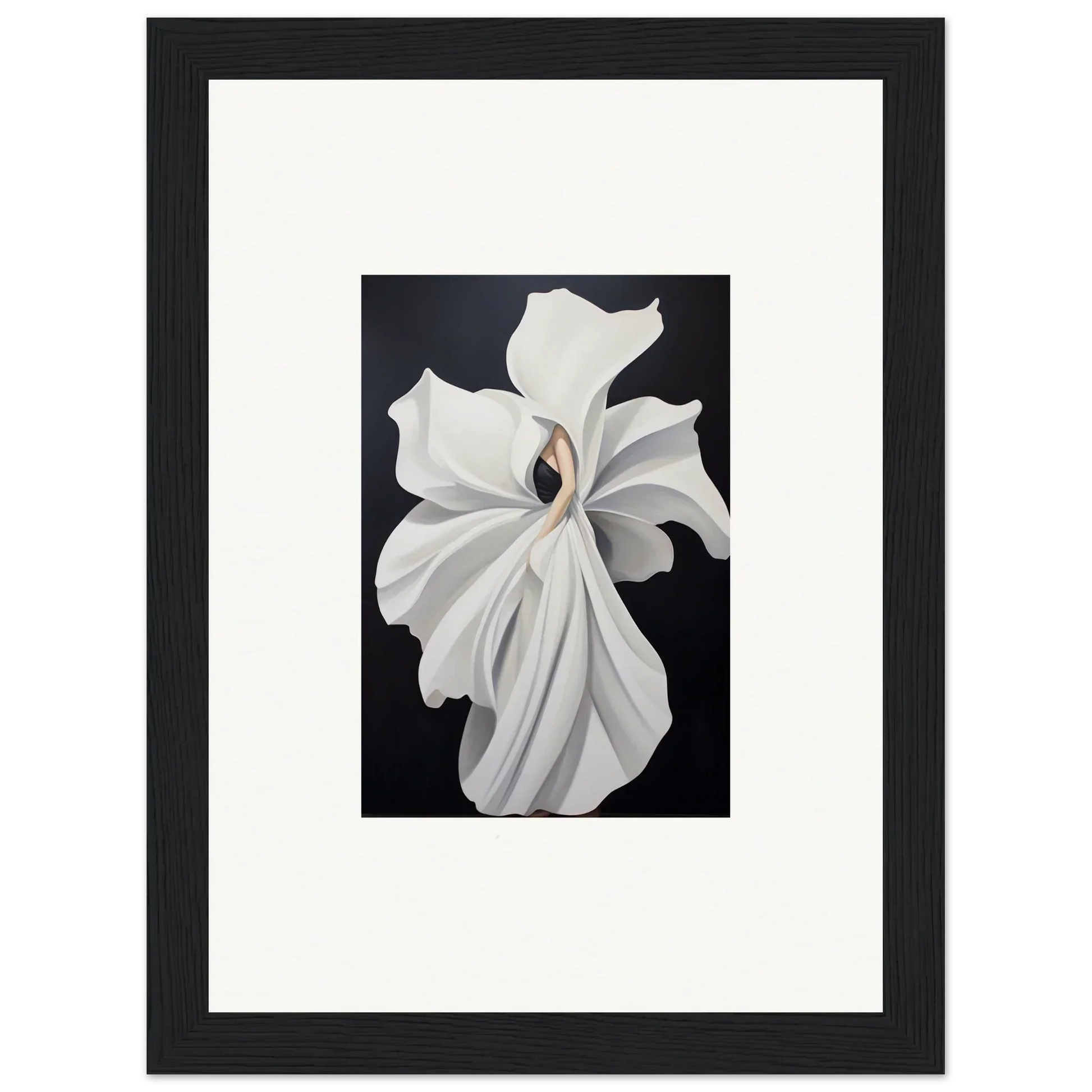 White orchid with ruffled petals showcasing petal fluidity for elegant room decor