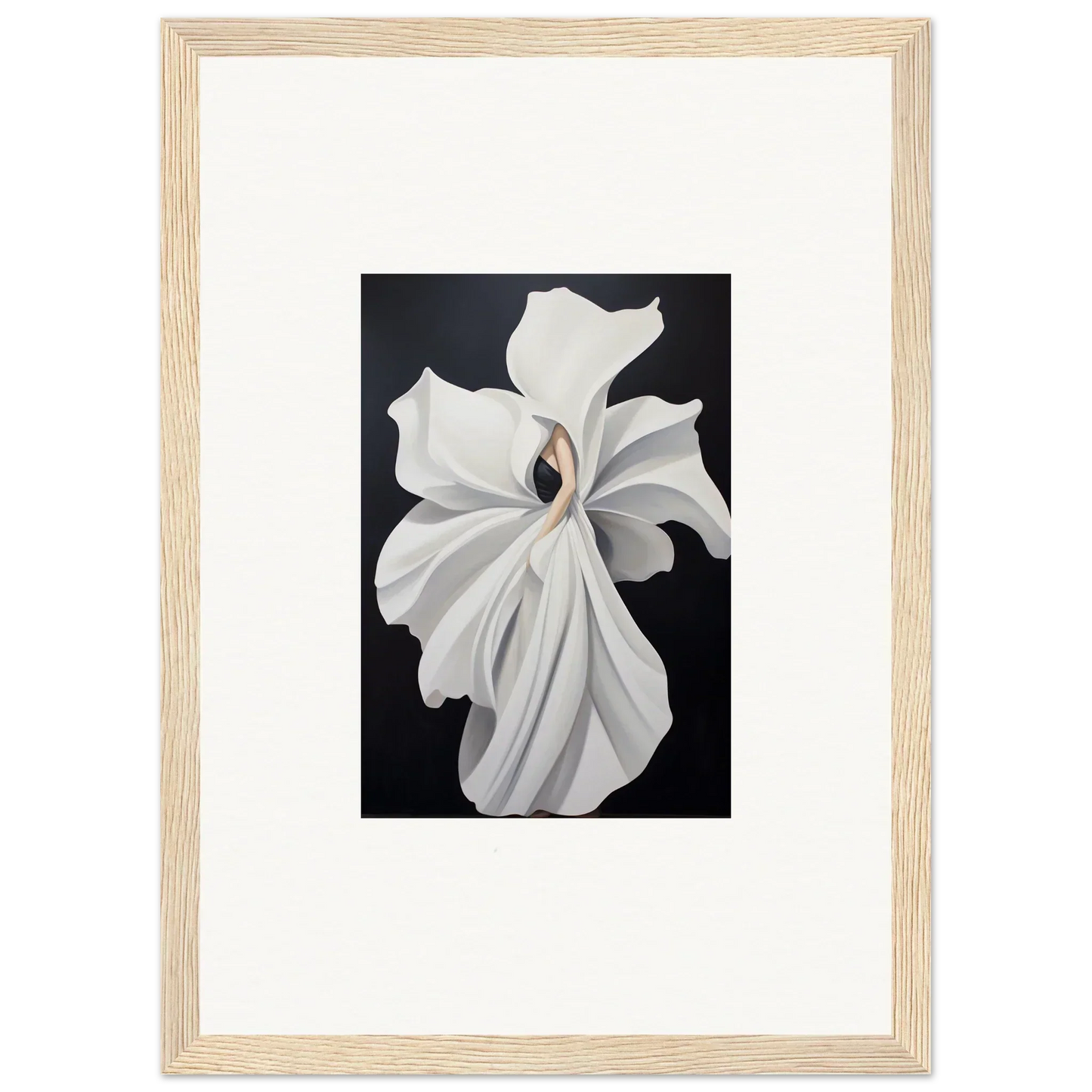 White orchid flower with delicate petals highlighting petal fluidity in room decor