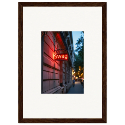 Neon Swag sign on a brick wall, perfect for luminary illusions in room decoration