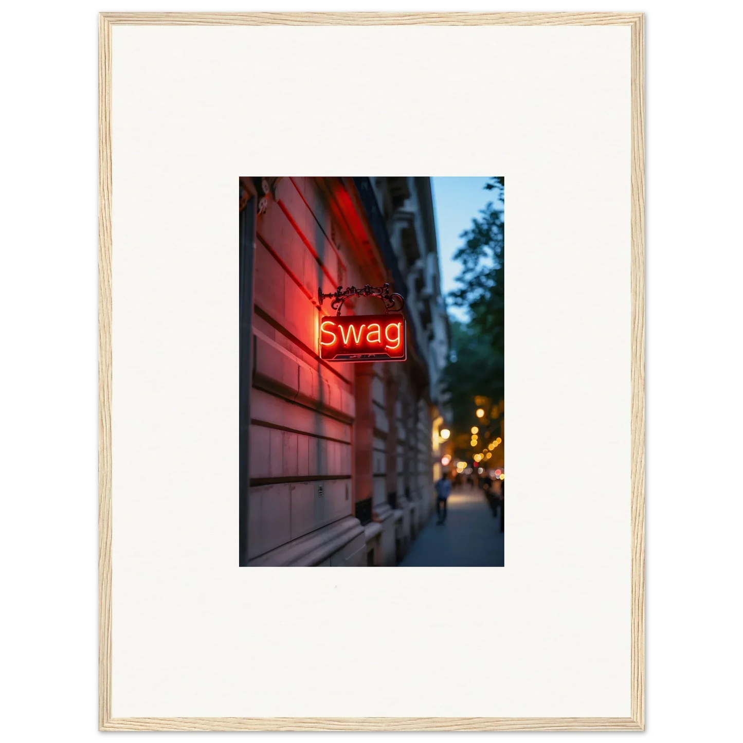 Neon Swag sign on a brick wall, perfect for your room decoration and luminary illusions