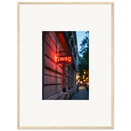 Neon Swag sign on a brick wall, perfect for your room decoration and luminary illusions