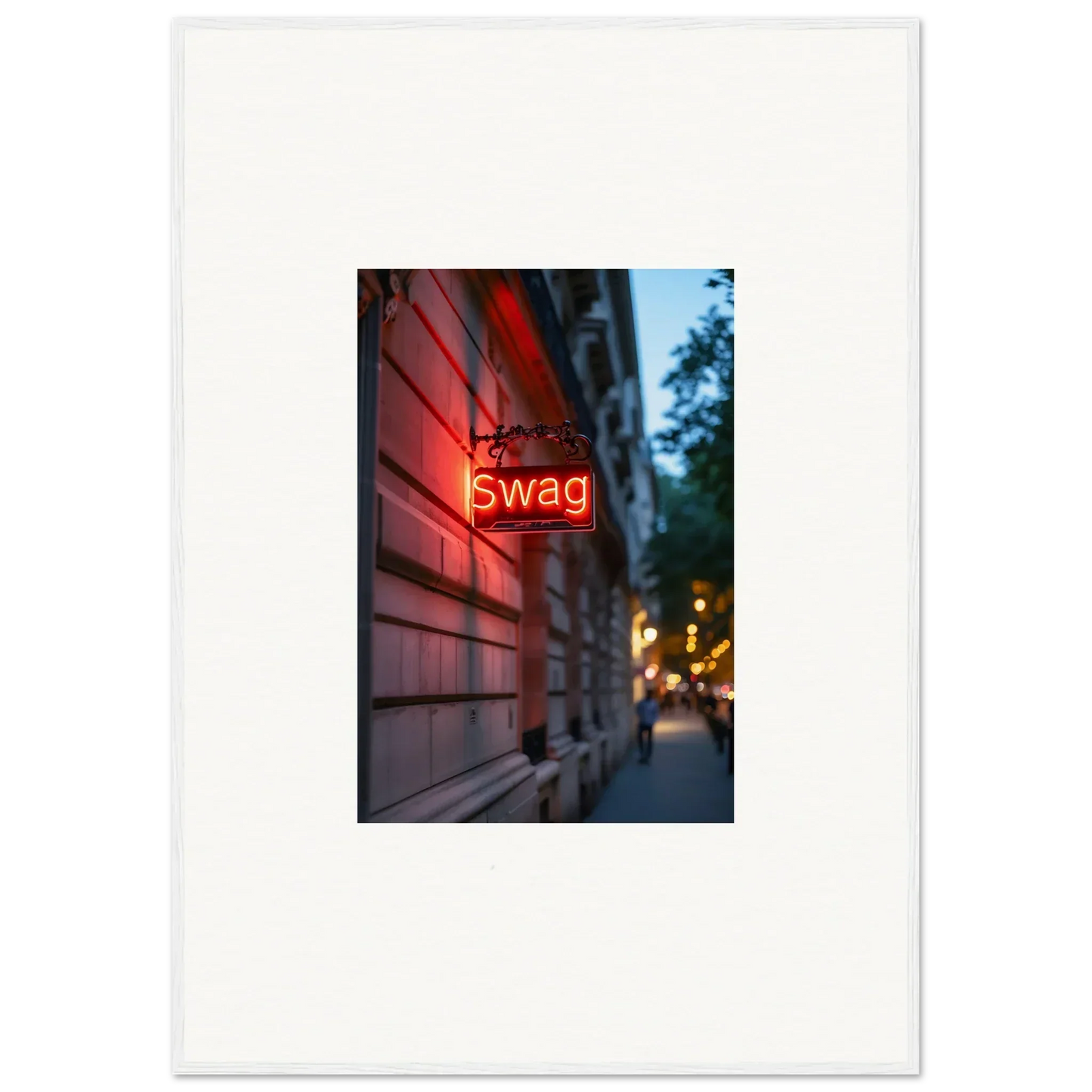 Neon sign of Swag on wall, perfect for room decoration or canvas print with luminary illusions