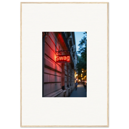 Neon sign ’Swag’ on a wall, perfect for luminary illusions and cool room decoration