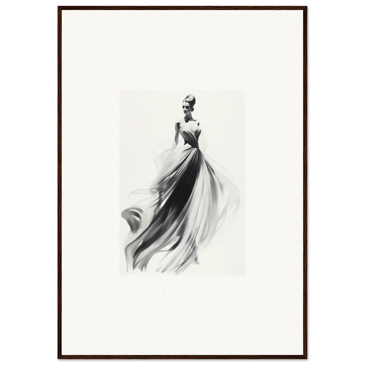 Elegant figure in evening gown, a stunning piece from Sylph Dance Whispers, framed wall art