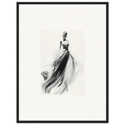 Elegant figure in evening gown artwork, Sylph Dance Whispers framed wall art