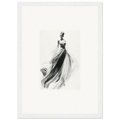 Elegant figure in flowing evening gown showcasing Sylph Dance Whispers art