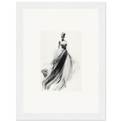 Elegant figure in flowing evening gown for Sylph Dance Whispers framed wall art