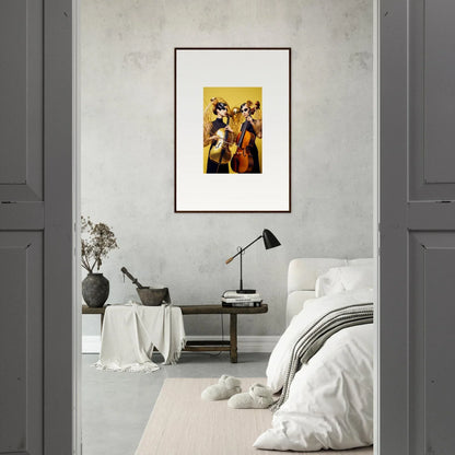 Framed wall art of musicians playing string instruments for stunning room decor