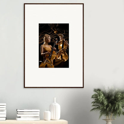 Framed canvas print of two women playing saxophones for vibrant Sundream Tango room decoration