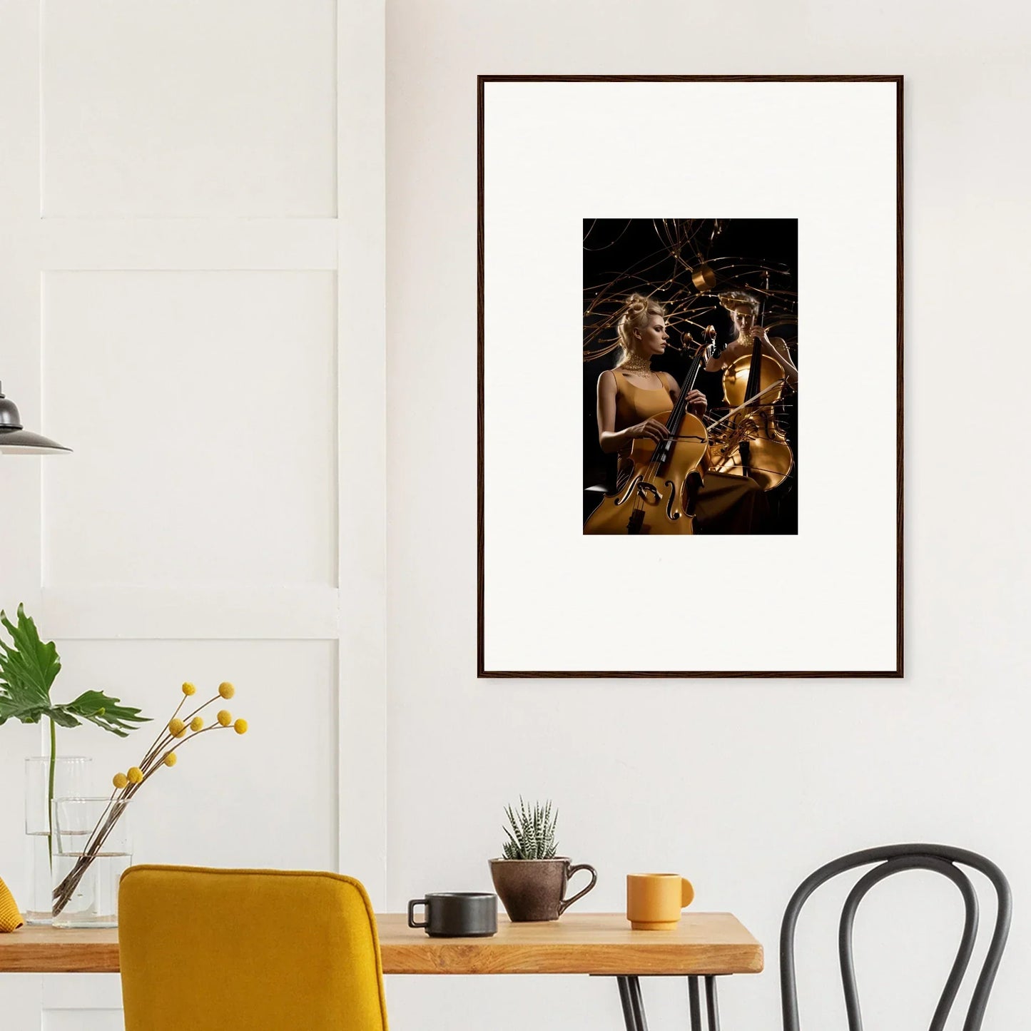 Framed canvas print of musicians in dramatic lighting for your Sundream Tango room decoration