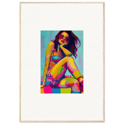 Colorful portrait of a woman in swimwear for vibrant room decor and dream seductions