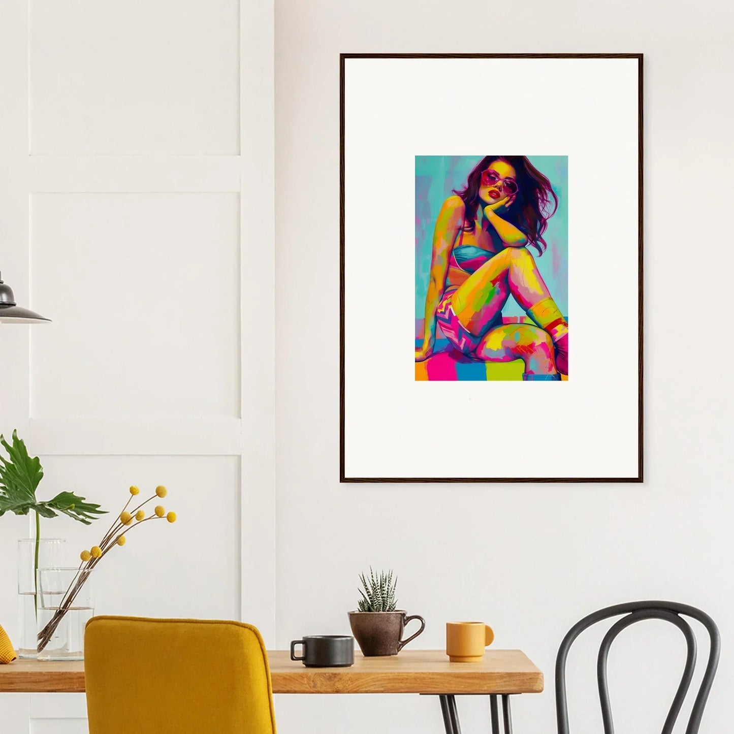 Framed Wall Art of a Woman in a Bikini for Dream Seductions Room Decor